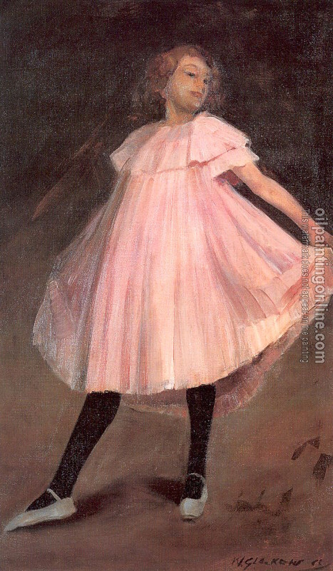 William James Glackens - Dancer in a pink dress